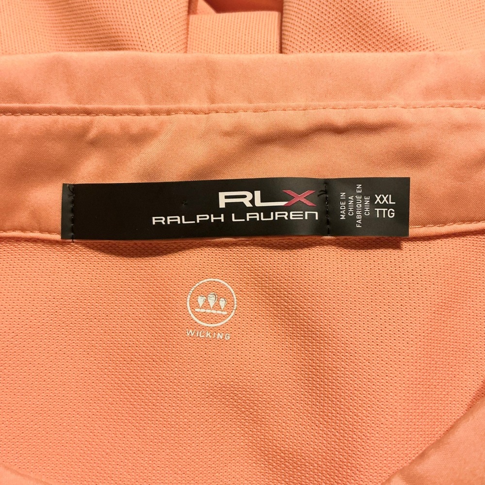 RLX Ralph Lauren Men's XXL Orange Wicking Performance Golf Polo Shirt Pocket - Picture 2 of 8